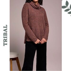 Tribal Cowl Neck Textured Sweater Extra Small XS NWT